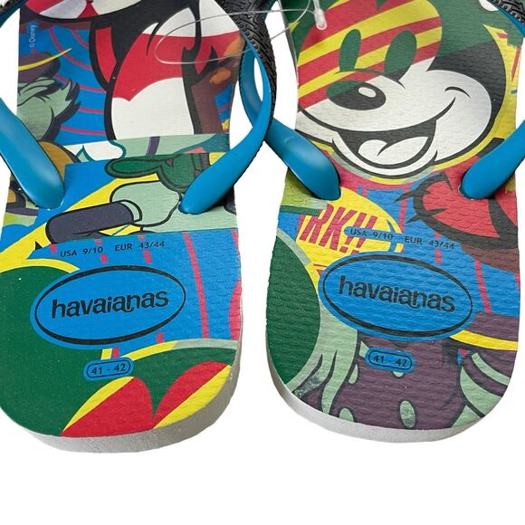 Havaianas Flip Flops Mens Size 9/10 Eur 43/44 Disney Mickey Mouse Pluto Slip On - Picture 5 of 10